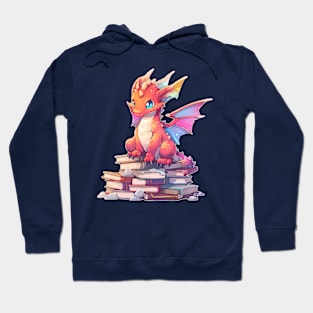 Book Lover Cute Red Dragon Hoodie